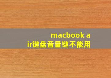 macbook air键盘音量键不能用